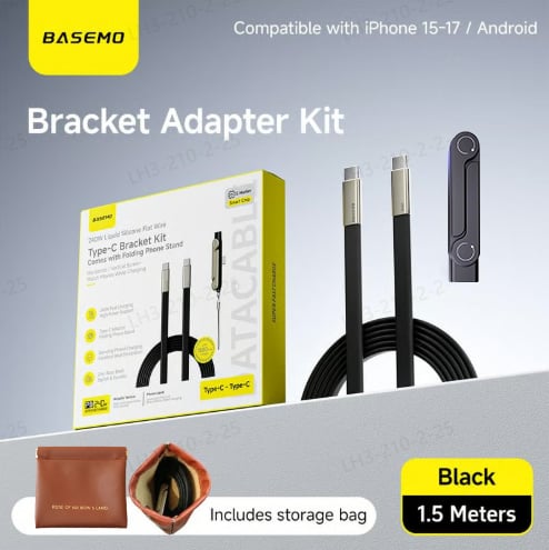 🔥240W Super Fast Charging 360° Rotating Invisible Stand Detachable Two-in-One Charging Cable