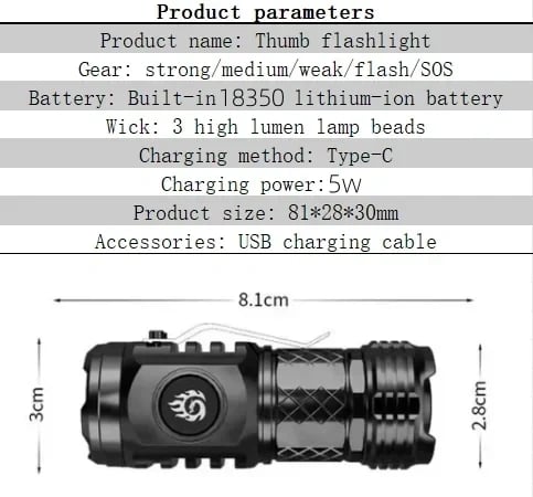 🔥Hot Sale 49%OFF - ⚡️Three-eyed Monster Mini Flash Super Power Flashlight