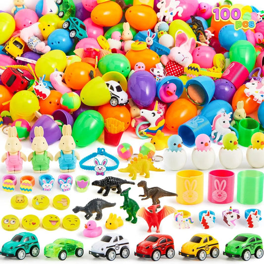 36pcs/48pcs/60pcs/80pcs/100pcs/120pcs/144pcs/160pcs/200pcs Prefilled Easter Eggs Toys