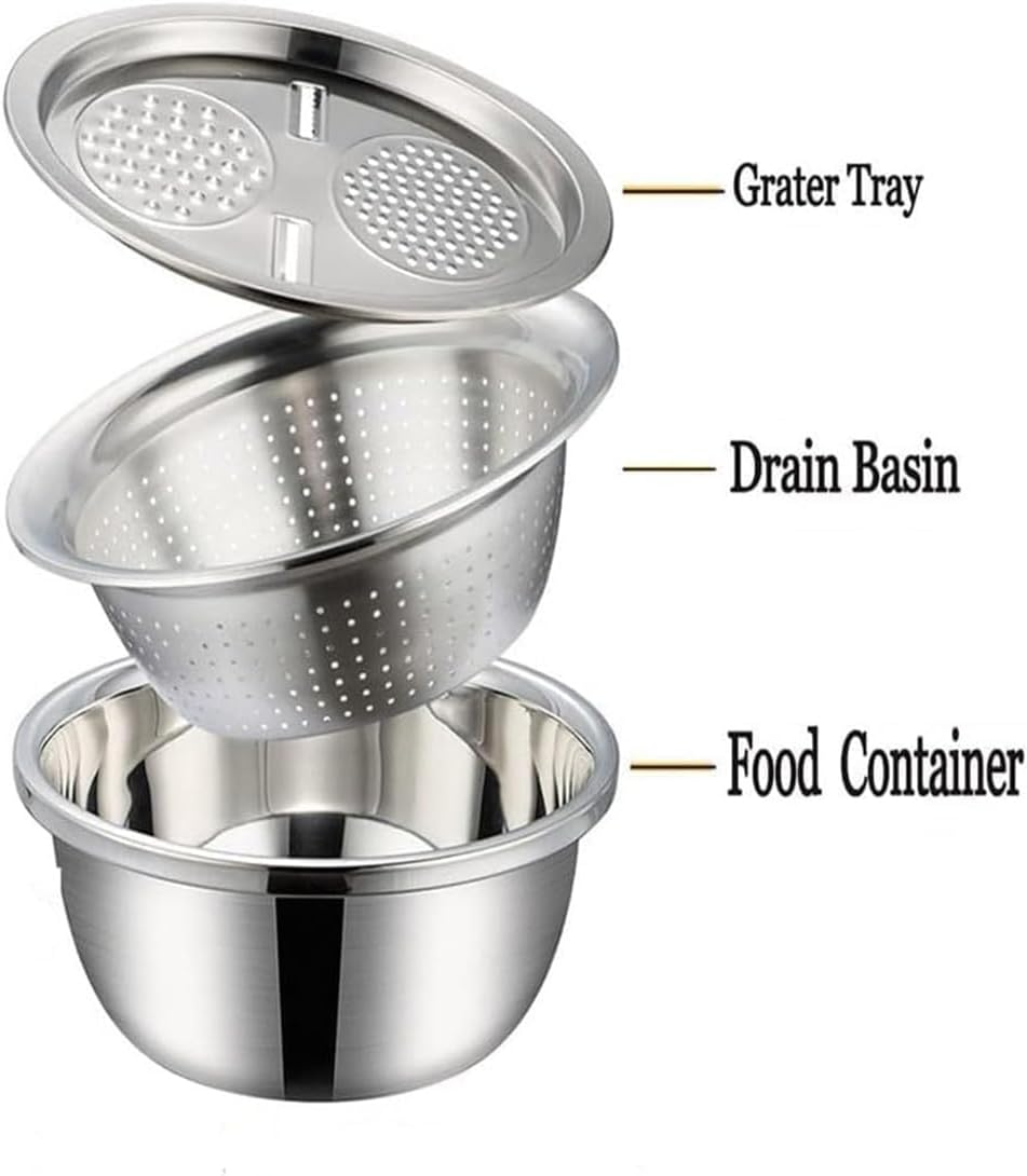 3-in-1 Multifunctional Stainless Steel Slicer – Grater, Chopper, & Julienne Slicer for Easy Meal Prep 🍏🍝🍕