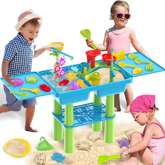 2-in-1 Sand & Water Activity Table | 25-Piece Sensory Play Set 🏖️💦