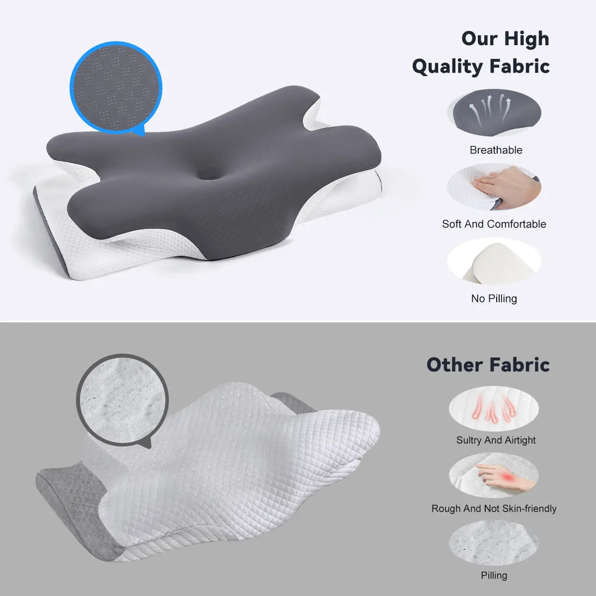 Cooling Ergonomic Memory Foam Neck Pillow - Cervical Support for Pain Relief 😴💤