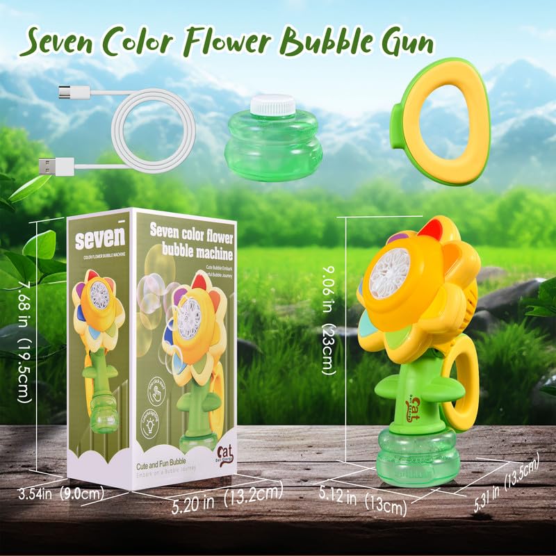 Dancing Sunflower | Automatic Bubble Machine with Lights 🌻