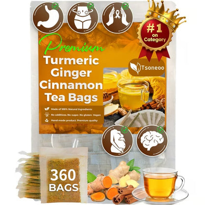 🔥Last day clearance💝100% Natural Turmeric Ginger Cinnamon Tea