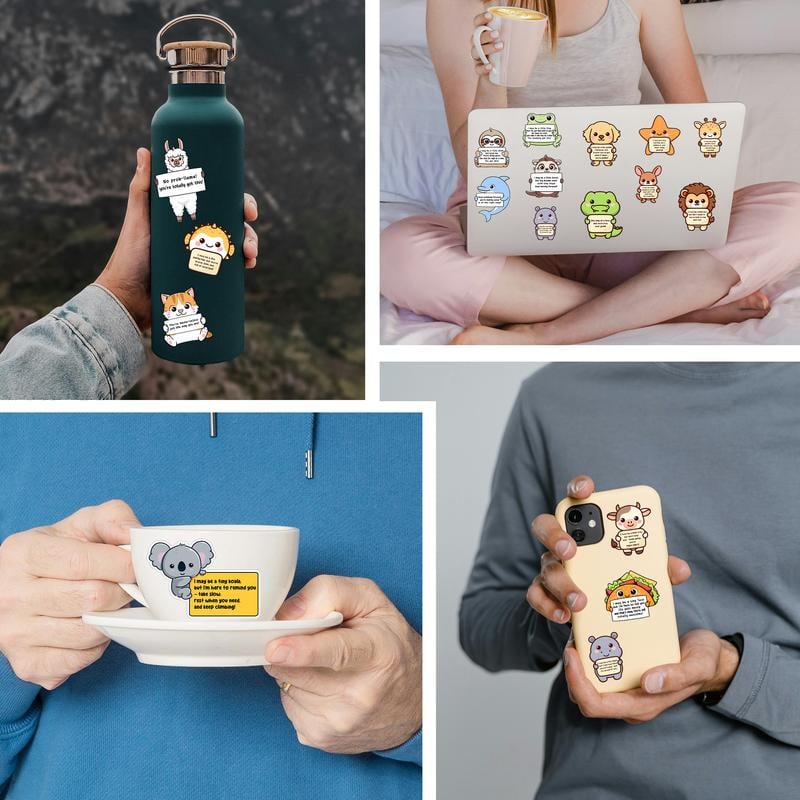 😻Positive Emotional Support Buddies Stickers – 🤗Inspirational, Waterproof & No Residue💕