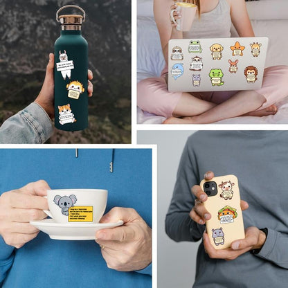 😻Positive Emotional Support Buddies Stickers – 🤗Inspirational, Waterproof & No Residue💕