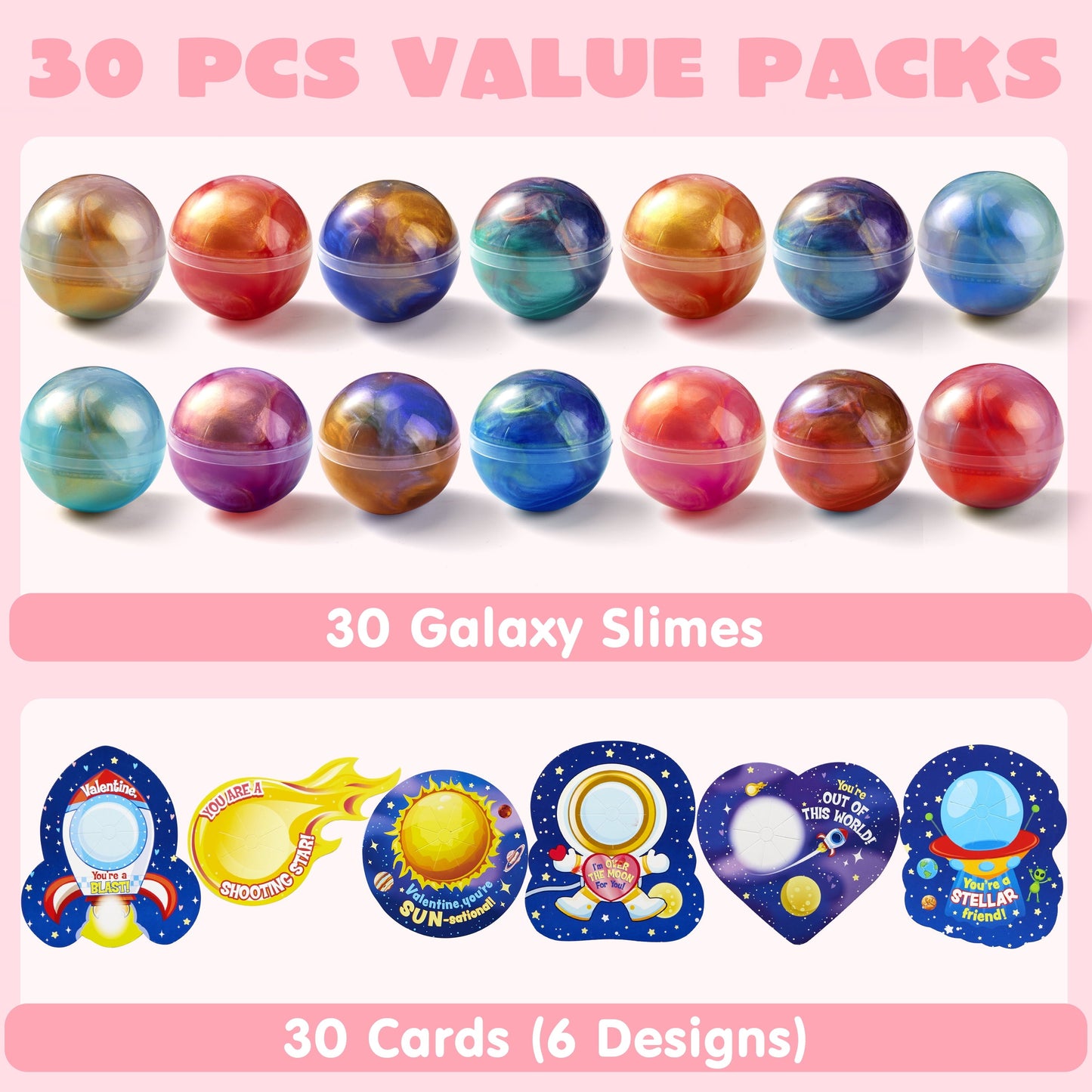 ⏰ Clearance ends in 24 hours! 💥 30 Packs Galaxy Slime With Cards for Kids