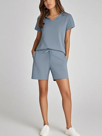 🔥Women's Summer 2-Piece Set - Lightweight & Breezy Short-Sleeve & Shorts Set