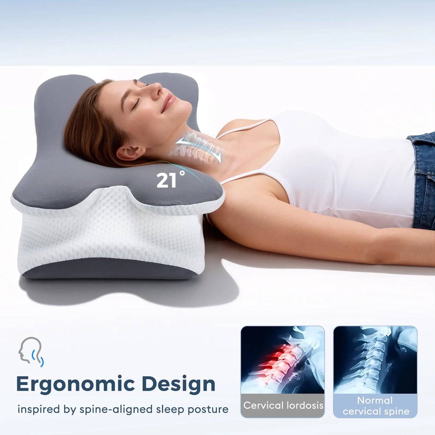 Cooling Ergonomic Memory Foam Neck Pillow - Cervical Support for Pain Relief 😴💤