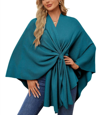 🔥LAST DAY SALE 57% OFF - Elegant Shawl Wraps Soft Open Front Poncho Sweater (30% cashmere)