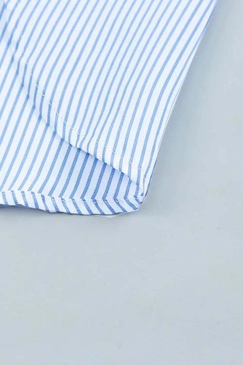 🔥LAST DAY 57% OFF - 🏆️Mid-length smocked shirt with striped lapel and oversized drawdown sleeves