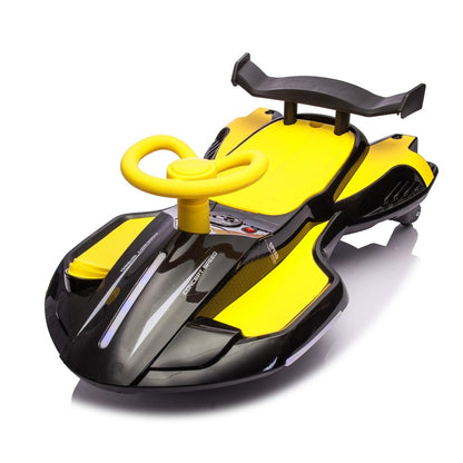 12V Electric Swing Car | Drift Kart with Bluetooth & LED Wheels 🏎️