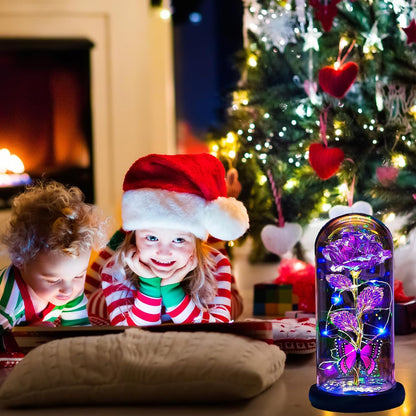 🔥Hot Sale 49%OFF - Eternal Butterfly Rose Glass Dome Display with LED Light Creative Gift