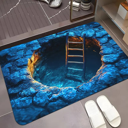 🔥Visual Illusion Endless Abyss Pattern HD Printed Non-Slip Doormat😃