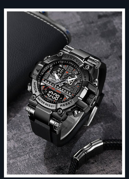 🔥Colourful Men's Digital Sports Waterproof Dual-Screen Electronic Watch
