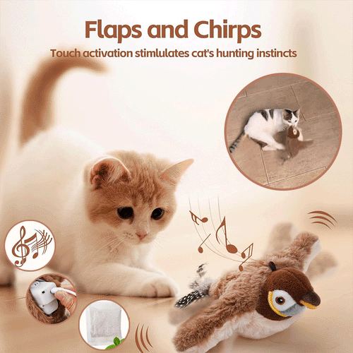 🔥Hot Sale 49% OFF - 🐾Interactive Chirping Bird Cat Toy