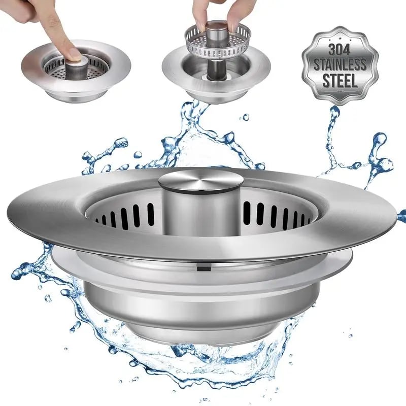 🔥Hot Selling! 49% OFF! - Upgraded 3 in 1 Kitchen Sink Drain Strainer