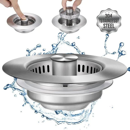 🔥Hot Selling! 49% OFF! - Upgraded 3 in 1 Kitchen Sink Drain Strainer