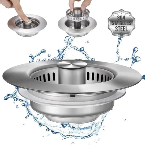 🔥Hot Selling! 49% OFF! - Upgraded 3 in 1 Kitchen Sink Drain Strainer