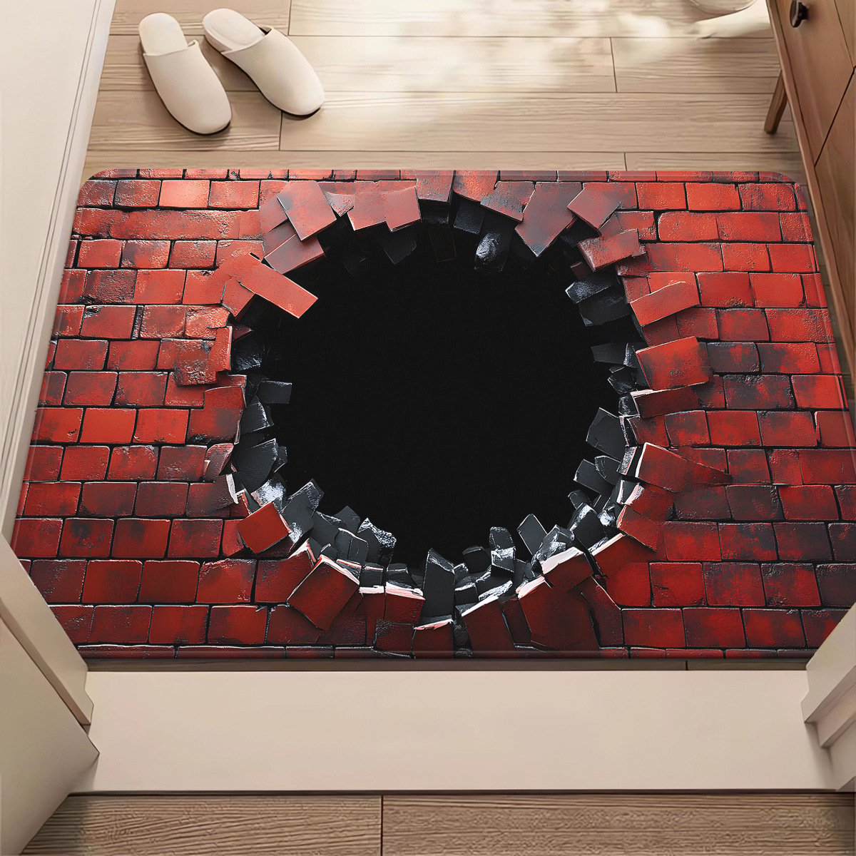 🔥Visual Illusion Endless Abyss Pattern HD Printed Non-Slip Doormat😃
