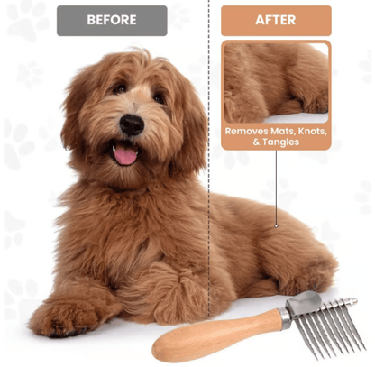 🌹Dog Dematting Brush & Undercoat Rake – Say Goodbye to Tangles, Hello to Smooth Fur! ✨