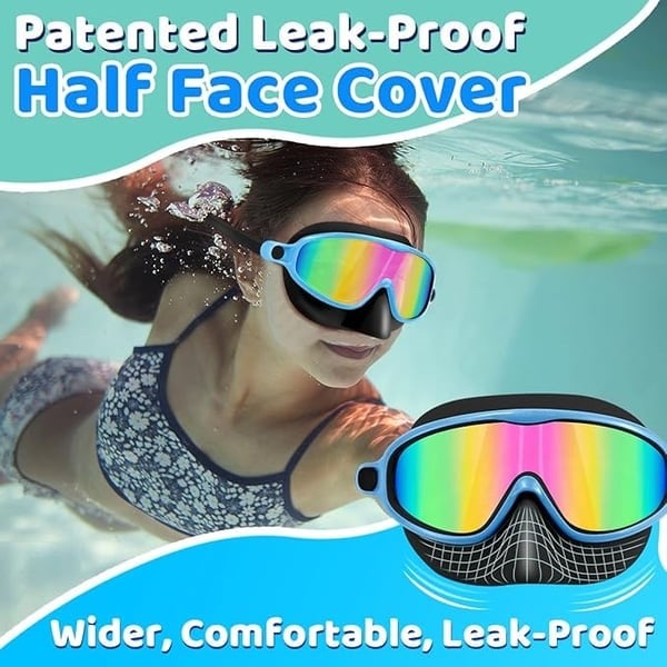 🏊‍♀️ Buy 1 Get 1 Free🏊‍♀️-HD children's large frame waterproof and anti-fog swimming goggles