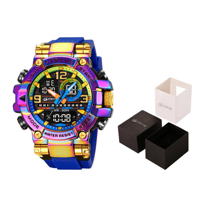 🔥Colourful Men's Digital Sports Waterproof Dual-Screen Electronic Watch