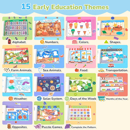 📖 Montessori Preschool Busy Book (15 Themes)