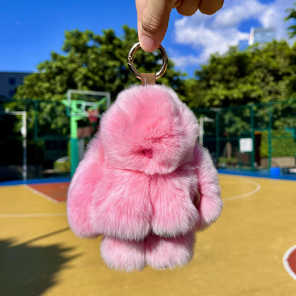 Handmade Plush Bunny Keychain with Metal Tin Box, Gift Options for Birthday Easter