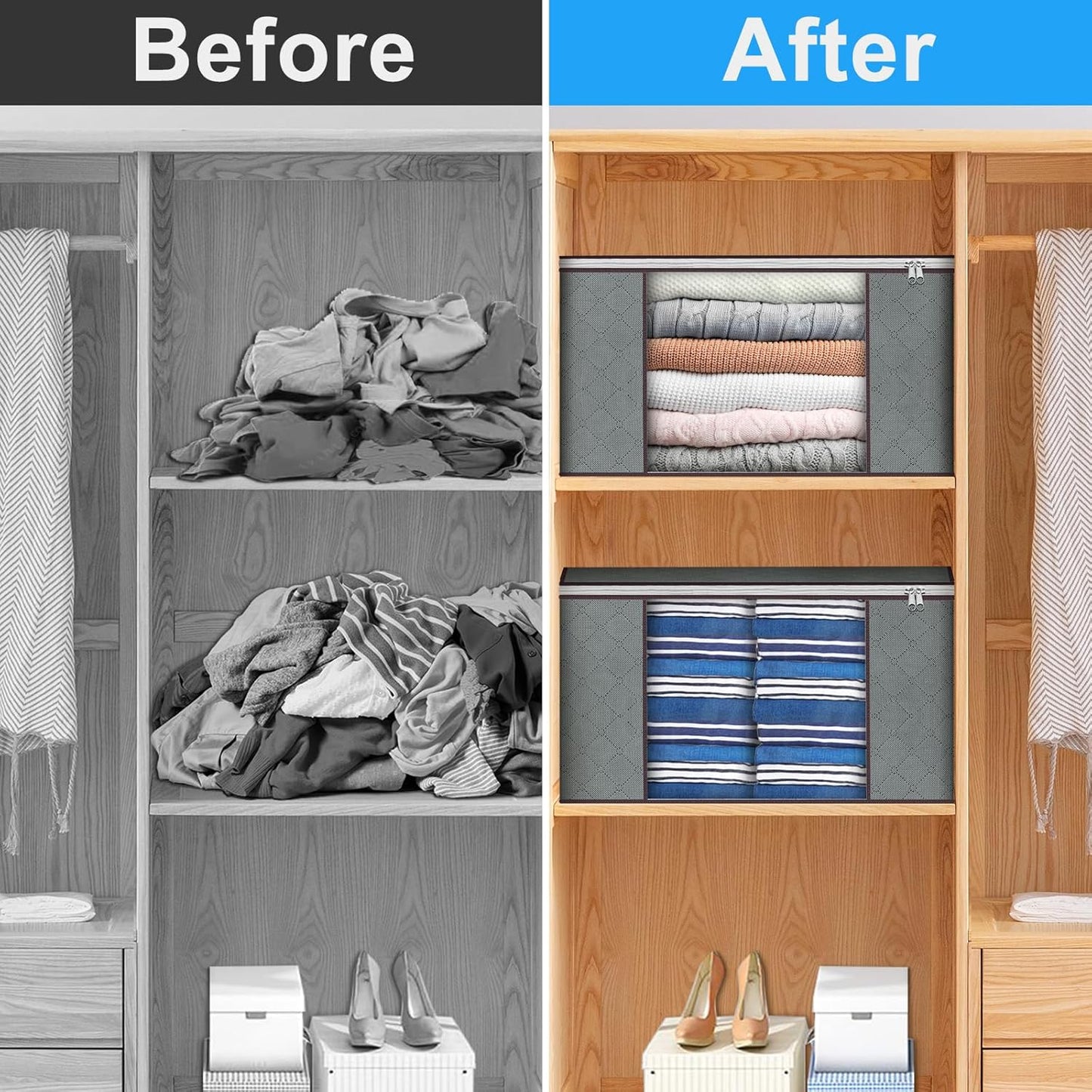 ⏰49% OFF✨4-Pack Foldable Clothes Storage Bags