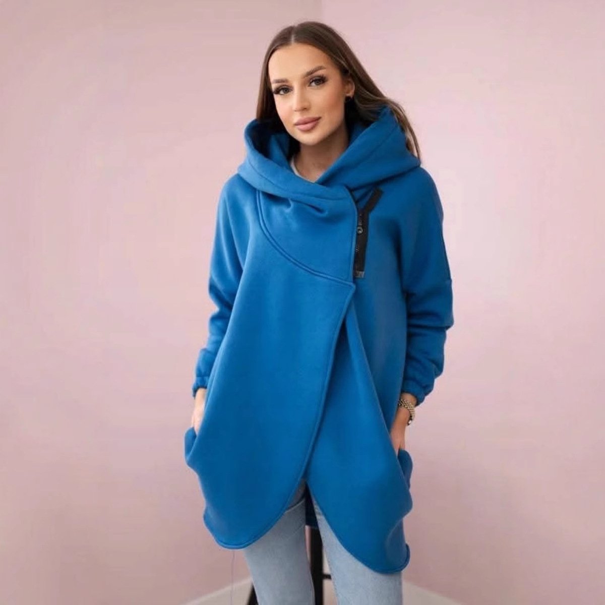 🔥Last Day 60% OFF - Women's Plus Size Hooded Sweatshirt, Half-zip Fashion Design💕 Buy 2 Free Shipping!