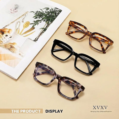 🎁Buy 1 Get 3 Packs✨👓Tortoiseshell Reading Glasses – Blue Light Blocking Oversized Square Readers