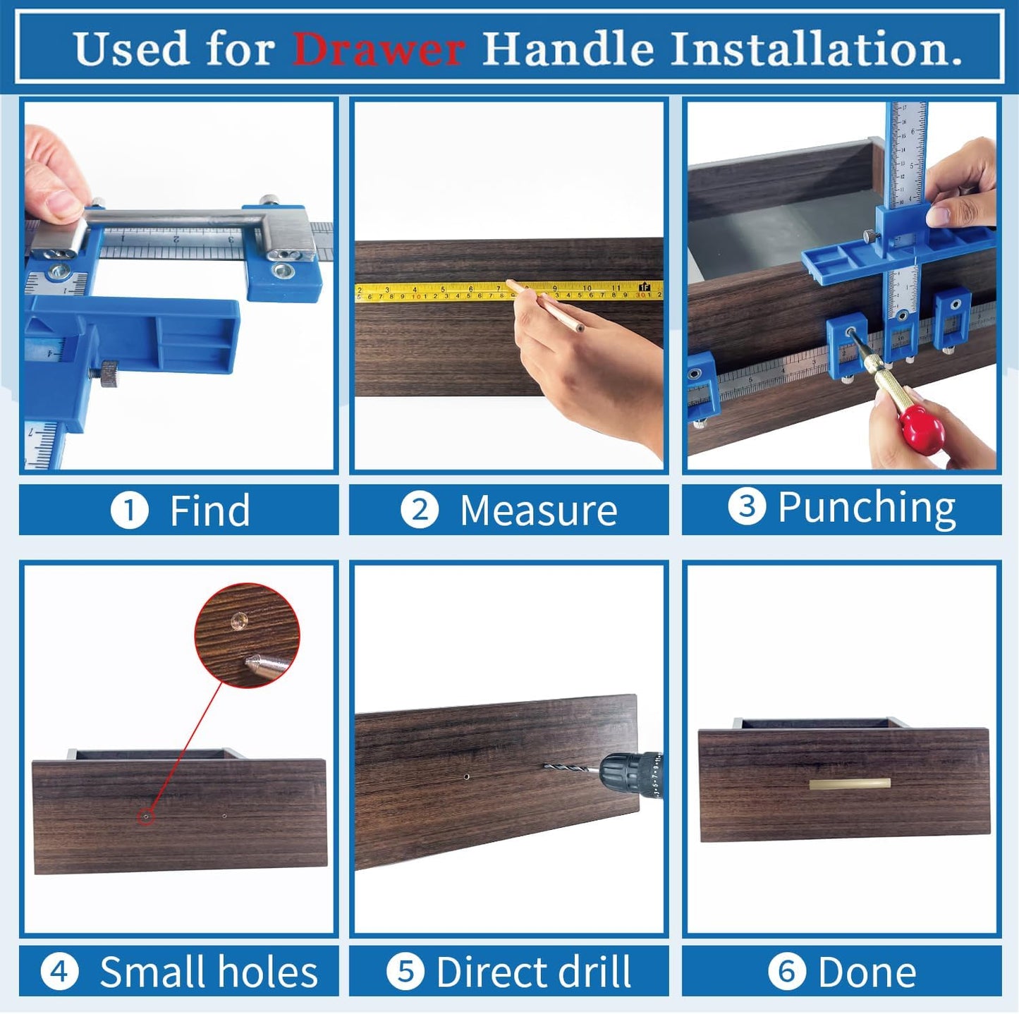 💥TODAY SALE 49% OFF - Woodworking Punch Locator Drill Guide