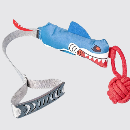 Shark Tug-of-War Interactive Dog Toy | Squeaky Shark Plush with Rope Knot