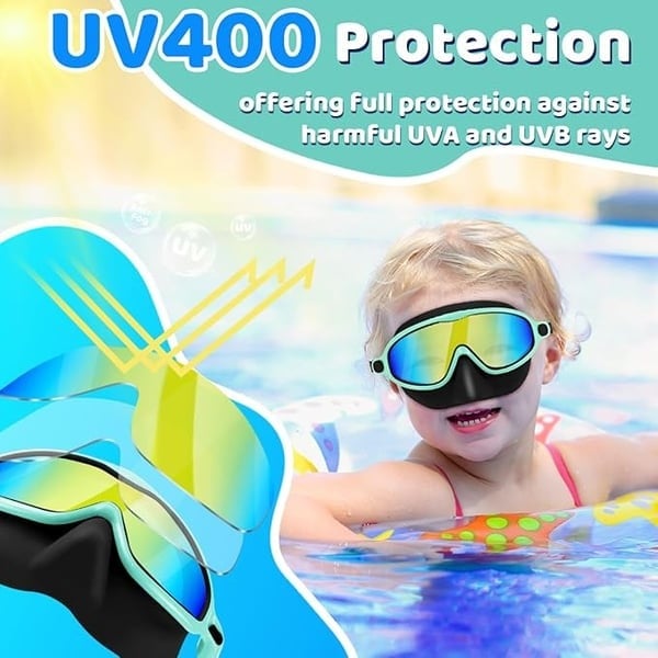 🏊‍♀️ Buy 1 Get 1 Free🏊‍♀️-HD children's large frame waterproof and anti-fog swimming goggles