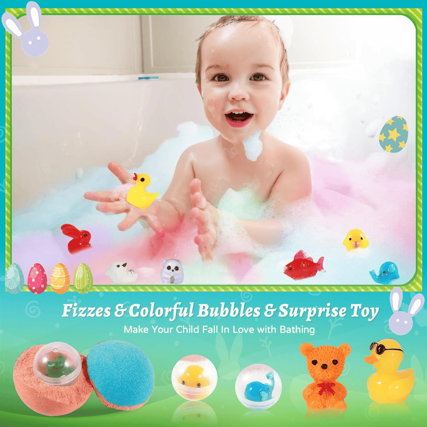 🛁✨Natural Bath Bombs for Kids with Mega Bubbles & Surprise Inside🦄 Same as in the video🔥