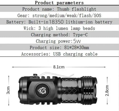 🔥Hot Sale 49%OFF - ⚡️Three-eyed Monster Mini Flash Super Power Flashlight