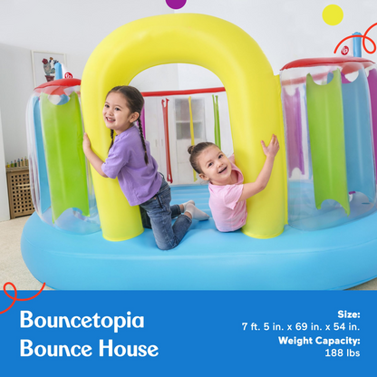 🎉Grand Opening – 50% Off!⏰️  Bestway Bouncetopia Multi-Color Child PVC Bouncer with Built-in Pump