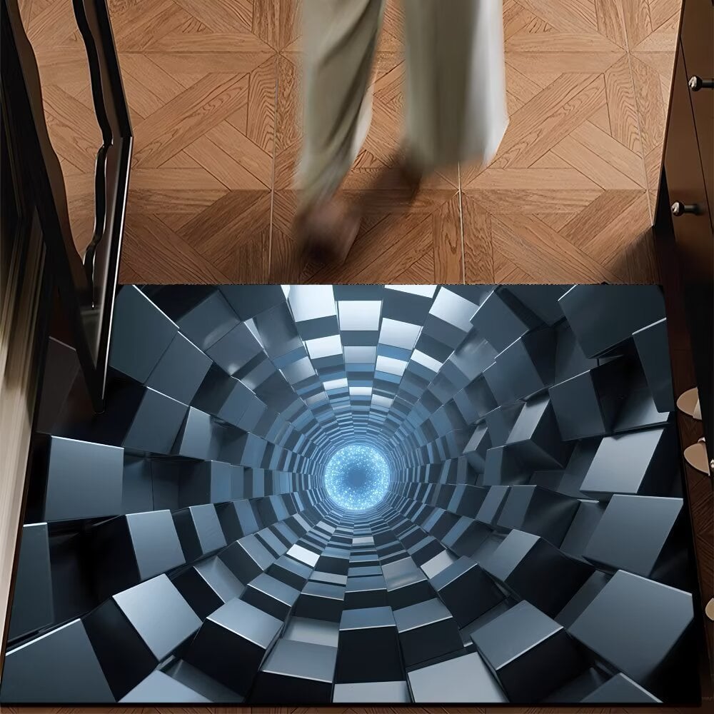 🔥Visual Illusion Endless Abyss Pattern HD Printed Non-Slip Doormat😃