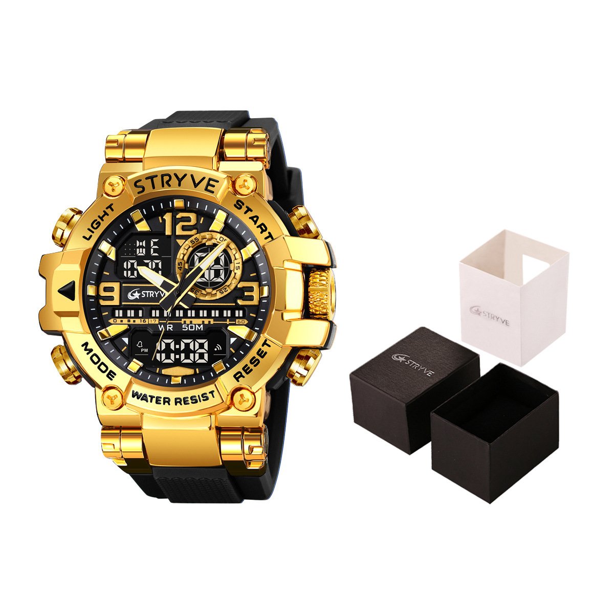 🔥Colourful Men's Digital Sports Waterproof Dual-Screen Electronic Watch