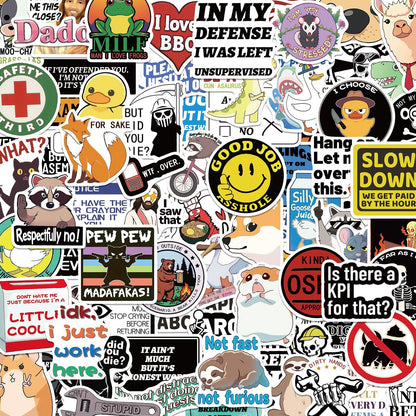 🔥😻Funny Prank Meme Graffiti Stickers for DIY notebooks, Luggage, and Water Bottles🎁 Waterproof & No Residue😻