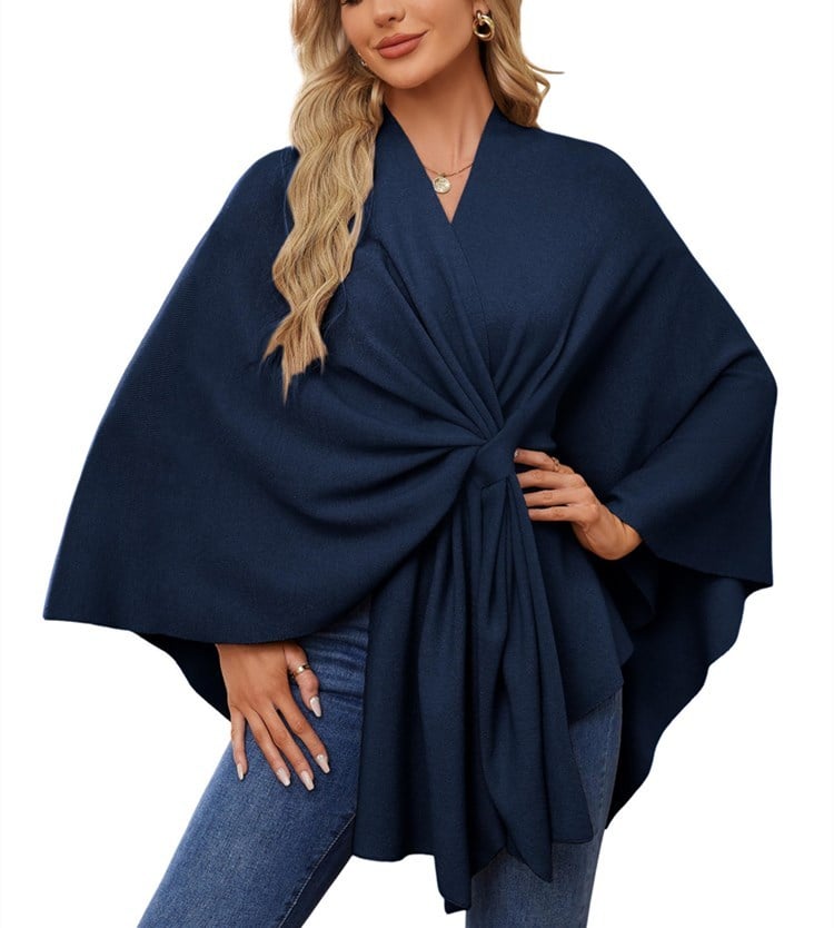 🔥LAST DAY SALE 57% OFF - Elegant Shawl Wraps Soft Open Front Poncho Sweater (30% cashmere)
