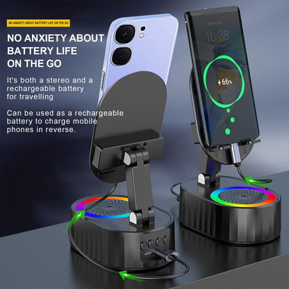 🔥2026 Upgraded Cell Phone Stand with Induction Speaker/Power Bank/Atmosphere Light