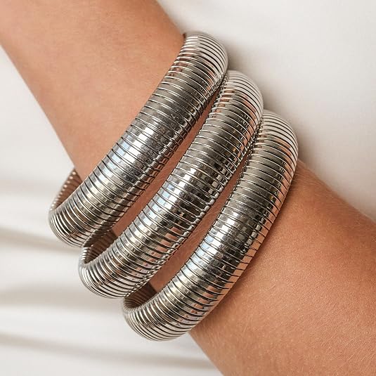Ettika Gold Bangles For Women, Set of Womens Bracelets. 3Pcs