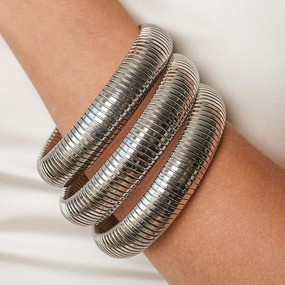 Ettika Gold Bangles For Women, Set of Womens Bracelets. 3Pcs