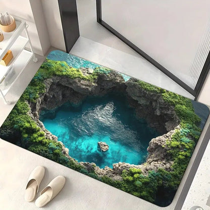 🔥Visual Illusion Endless Abyss Pattern HD Printed Non-Slip Doormat😃