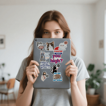 🔥😻Funny Prank Meme Graffiti Stickers for DIY notebooks, Luggage, and Water Bottles🎁 Waterproof & No Residue😻