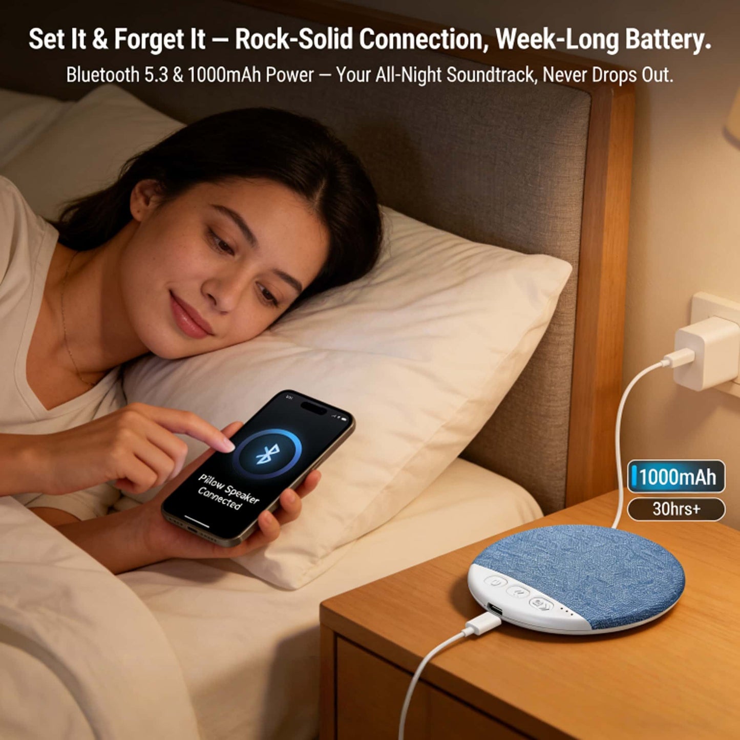 ⏰49% OFF✨Bluetooth Pillow Speaker – Your Private Sleep Sound Oasis🎧🌙