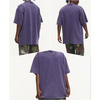 1/4 Pack Oversized Tshirts for Men Gym Vintage Heavyweight T Shirts Cotton Workout Acid Wash Baggy Tees