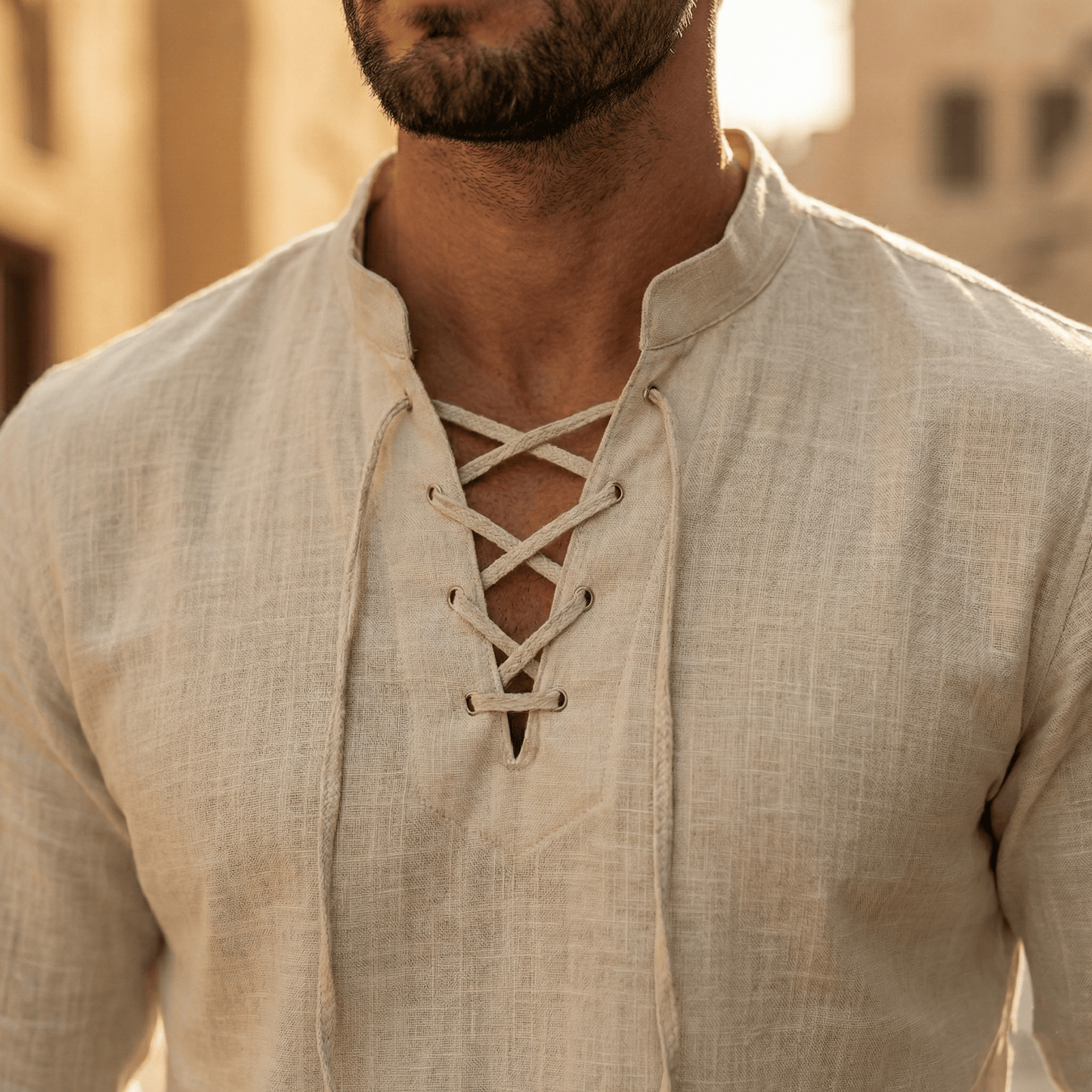 🔥Men's Vintage V-neck T-shirt Linen Pirate Medieval Viking Gothic Tops Shirts Long Sleeved